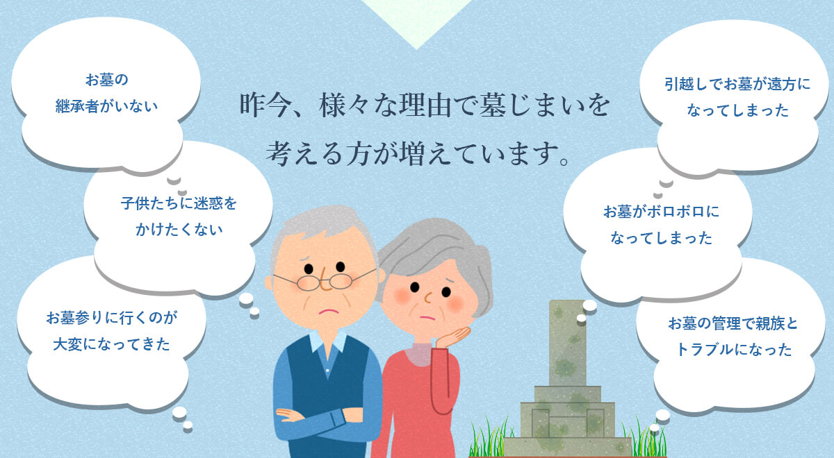 昨今、様々な理由で墓じまいを考える方が増えています。